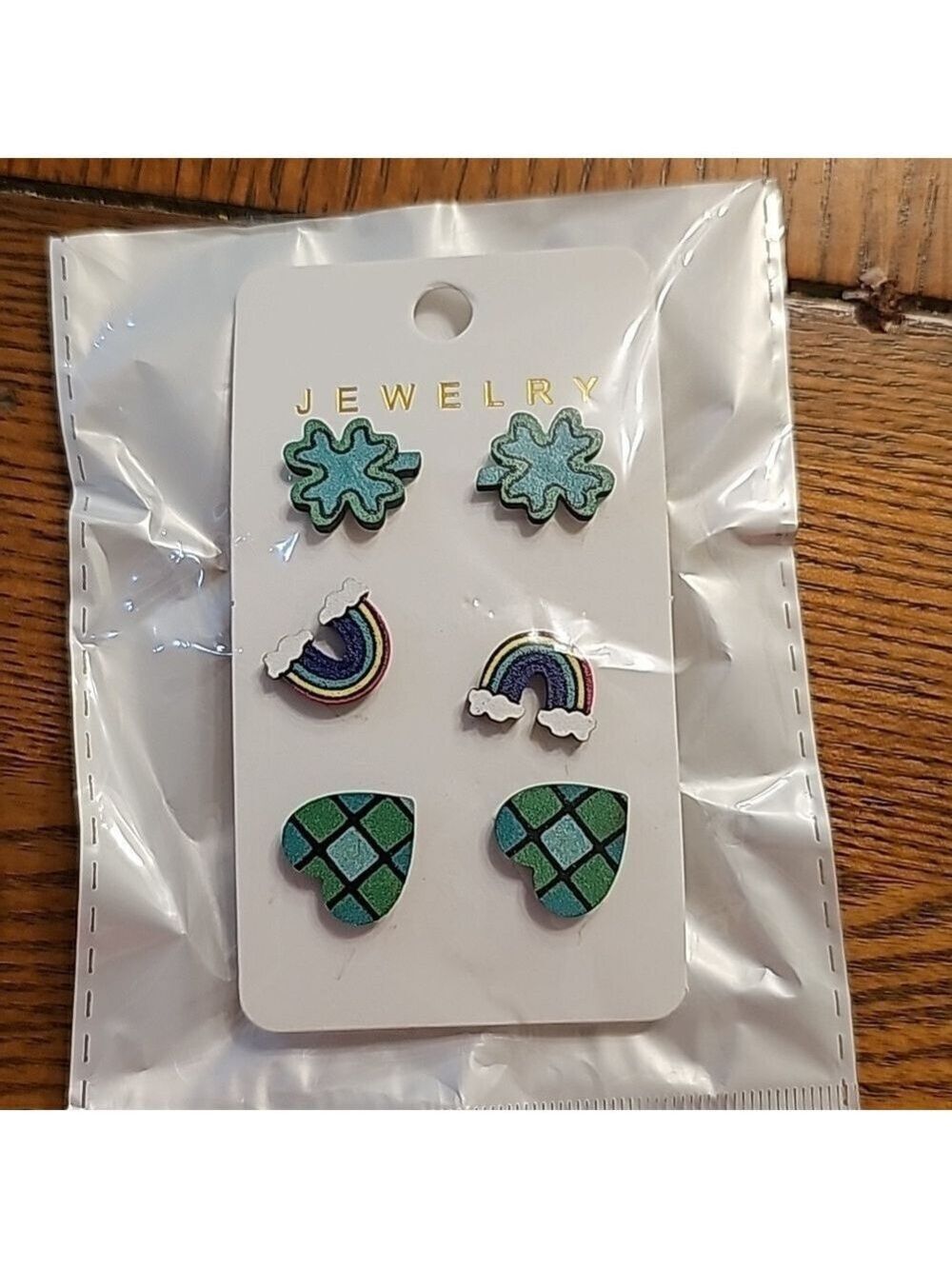 3 pair of st patricks day stud earrings